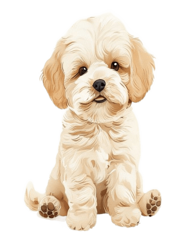 Cățeluș Maltipoo îngrijit după grooming